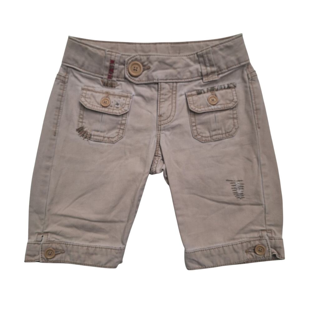 GAP Kids cotton khaki embroidered banded hem shorts